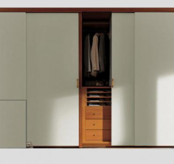 推拉门双滑门衣柜SU模型下载_sketchup草图大师SKP模型