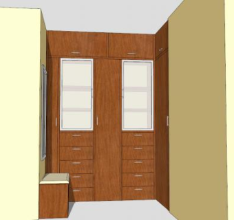 简约壁柜衣柜SU模型下载_sketchup草图大师SKP模型