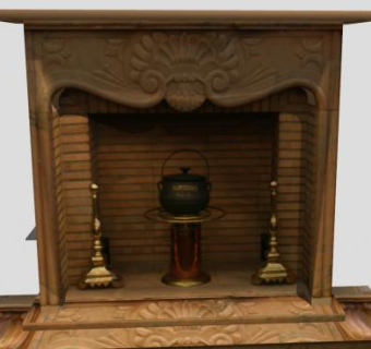 欧式古典雕刻壁炉SU模型下载_sketchup草图大师SKP模型