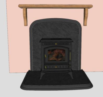 独立式箱型壁炉SU模型下载_sketchup草图大师SKP模型