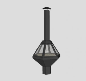 现代中央式壁炉SU模型下载_sketchup草图大师SKP模型