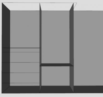 简约白色开放式衣柜SU模型下载_sketchup草图大师SKP模型
