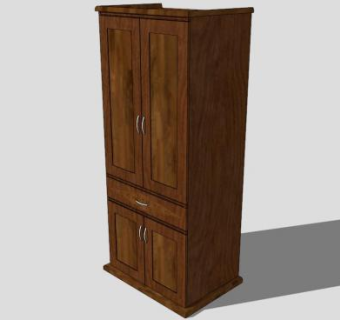 中式复古衣柜SU模型下载_sketchup草图大师SKP模型