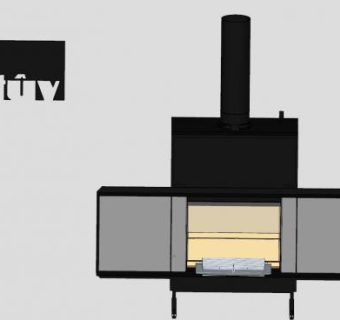 封闭式金属壁炉SU模型下载_sketchup草图大师SKP模型