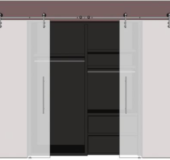 滑动玻璃门衣柜SU模型下载_sketchup草图大师SKP模型