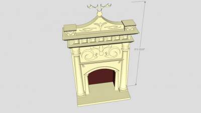 欧式复古壁炉SU模型下载_sketchup草图大师SKP模型