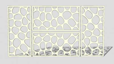 室内房间屏风隔断SU模型下载_sketchup草图大师SKP模型