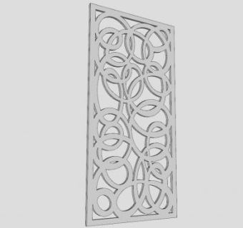 重叠式圆圈隔断SU模型下载_sketchup草图大师SKP模型