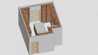 实木衣柜SU模型下载_sketchup草图大师SKP模型