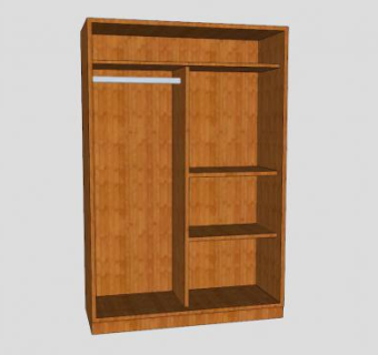 实木双开门平开门式衣柜SU模型下载_sketchup草图大师SKP模型