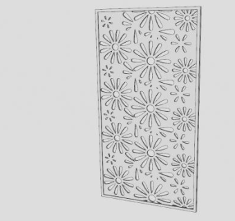 菊花装饰屏风隔断SU模型下载_sketchup草图大师SKP模型