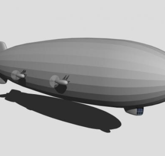 灰色涂装的飞艇SU模型_su模型下载 草图大师模型_SKP模型