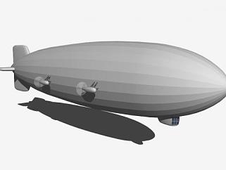 灰色涂装的飞艇SU模型_su模型下载 草图大师模型_SKP模型