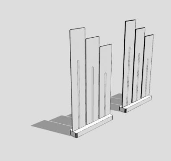 黑蓝色办公屏风隔断SU模型下载_sketchup草图大师SKP模型