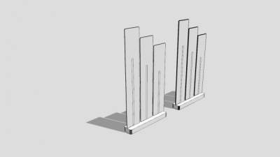 黑蓝色办公屏风隔断SU模型下载_sketchup草图大师SKP模型