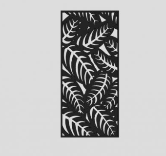 叶子黑色装饰隔断SU模型下载_sketchup草图大师SKP模型