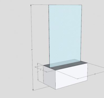 玻璃隔断墙SU模型下载_sketchup草图大师SKP模型