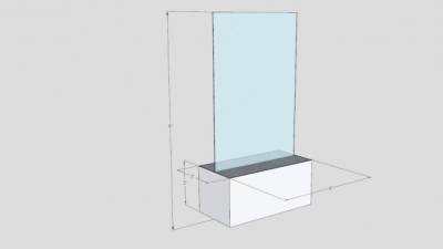 玻璃隔断墙SU模型下载_sketchup草图大师SKP模型