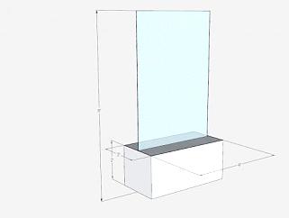 玻璃隔断墙SU模型下载_sketchup草图大师SKP模型