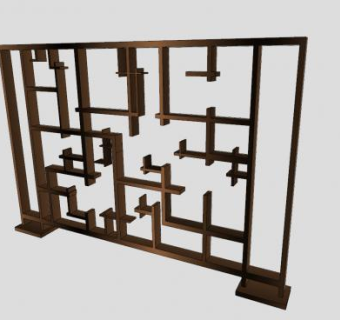 中式黄铜隔断架下载_sketchup草图大师SKP模型