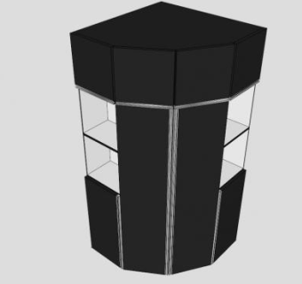 转角黑色衣柜柜子SU模型下载_sketchup草图大师SKP模型