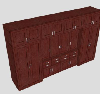 现代红木衣柜SU模型下载_sketchup草图大师SKP模型