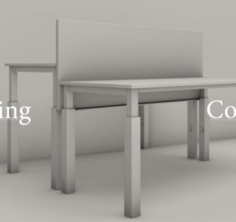 办公隔断桌SU模型下载_sketchup草图大师SKP模型