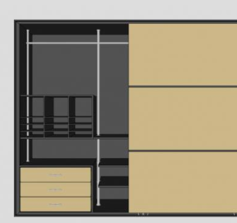 现代推拉门式衣柜衣橱SU模型下载_sketchup草图大师SKP模型