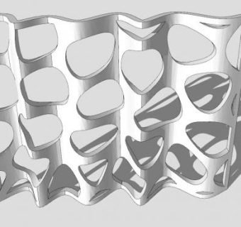 波浪形房间隔断SU模型下载_sketchup草图大师SKP模型