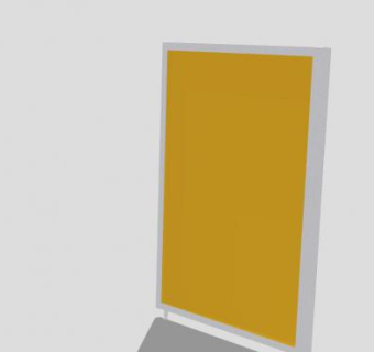 橙色固定屏风架SU模型下载_sketchup草图大师SKP模型