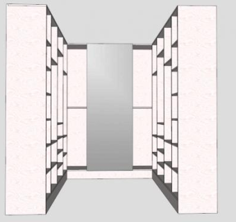U型白色衣柜衣橱SU模型下载_sketchup草图大师SKP模型