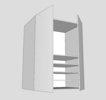 现代白色双开门衣柜SU模型下载_sketchup草图大师SKP模型
