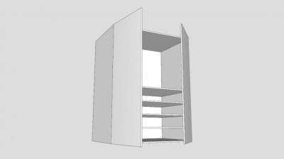 现代白色双开门衣柜SU模型下载_sketchup草图大师SKP模型