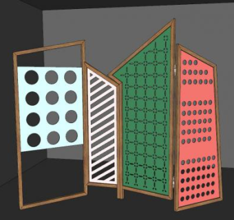 多颜色镂空隔断系列SU模型下载_sketchup草图大师SKP模型