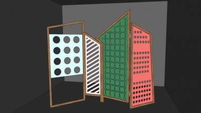 多颜色镂空隔断系列SU模型下载_sketchup草图大师SKP模型