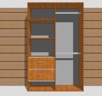 现代隔断衣柜衣橱SU模型下载_sketchup草图大师SKP模型
