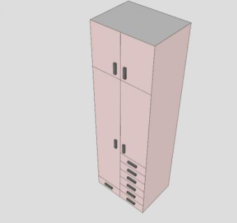 现代双开门衣柜SU模型下载_sketchup草图大师SKP模型