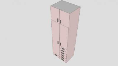 现代双开门衣柜SU模型下载_sketchup草图大师SKP模型