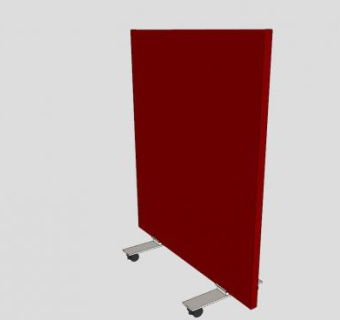 移动式红色隔断SU模型下载_sketchup草图大师SKP模型