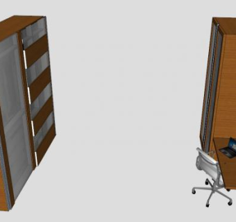 简易实木衣柜SU模型下载_sketchup草图大师SKP模型