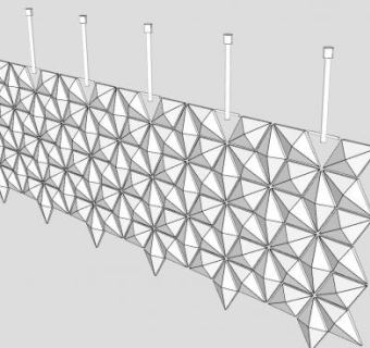 钻石形悬挂式隔断SU模型下载_sketchup草图大师SKP模型