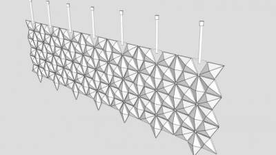 钻石形悬挂式隔断SU模型下载_sketchup草图大师SKP模型