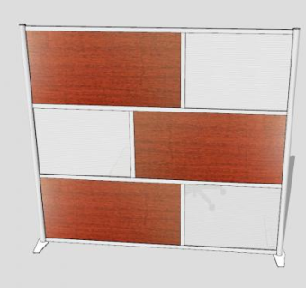 现代办公隔断SU模型下载_sketchup草图大师SKP模型