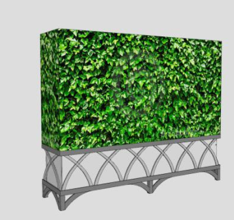 户外滕树篱隔断SU模型下载_sketchup草图大师SKP模型