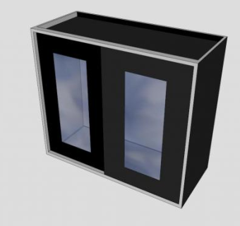 黑色玻璃双开门衣柜SU模型下载_sketchup草图大师SKP模型