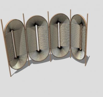 现代创意屏风隔板SU模型下载_sketchup草图大师SKP模型