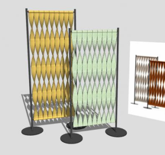 螺旋状装饰隔断SU模型下载_sketchup草图大师SKP模型