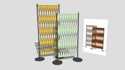 螺旋状装饰隔断SU模型下载_sketchup草图大师SKP模型
