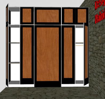 卧室实木衣柜SU模型下载_sketchup草图大师SKP模型