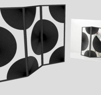 扇形折叠屏风SU模型下载_sketchup草图大师SKP模型